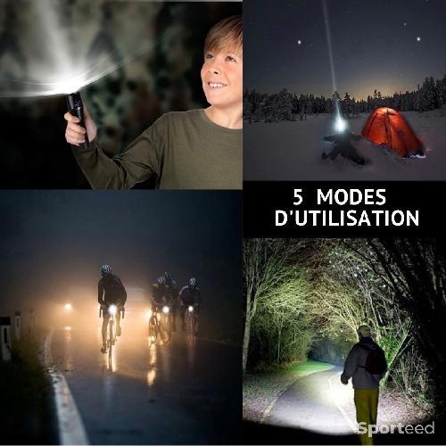 Randonnée / Trek - Lampe Torche Led Ultra-Puissante 5 Modes Black Moon Light L8 2022 + Batterie Lithium Rechargeable + Notice en Français. - photo 5