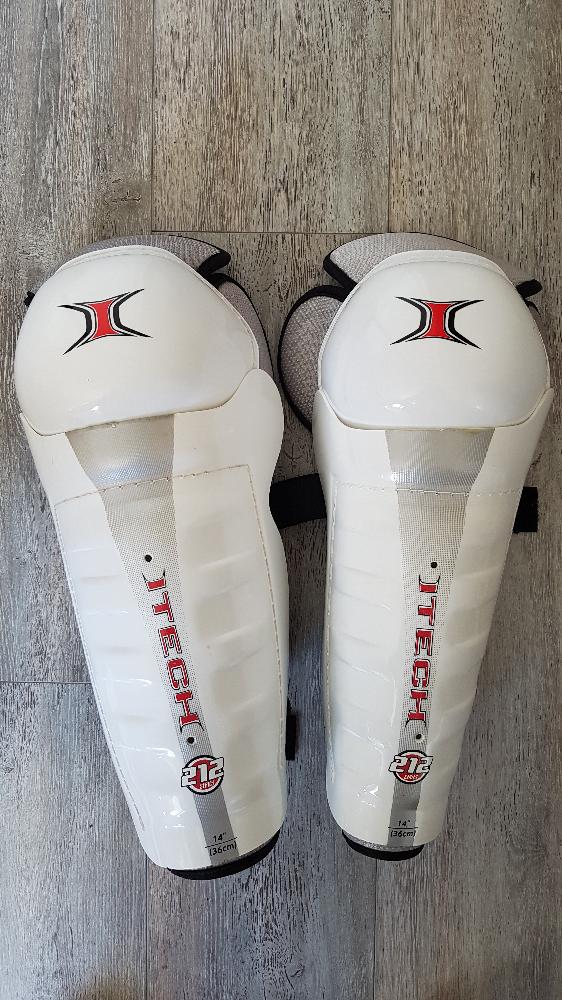 Hockey roller - Jambières blanches grises ITECH 36 cm 14 pouces - photo 1