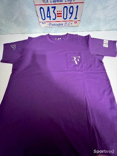 Tennis - Tee-shirt Federer : Collection RForever : violet-blanc - photo 5