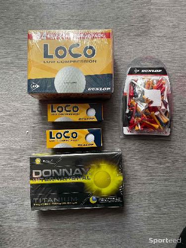 Golf - Lot de 45 balles de golf Dunlop Loco et Donnay + 100 ties Dunlop - photo 6