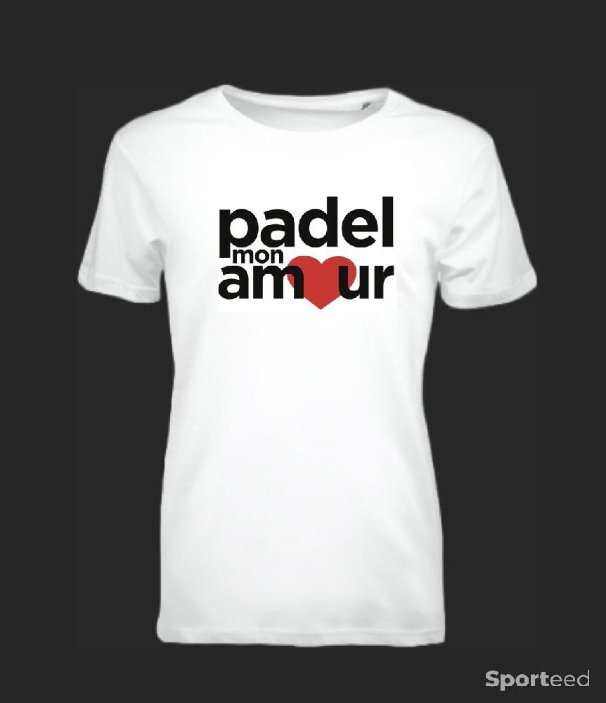 Padel - T-Shirt coton Blanc Padel Mon Amour - photo 1