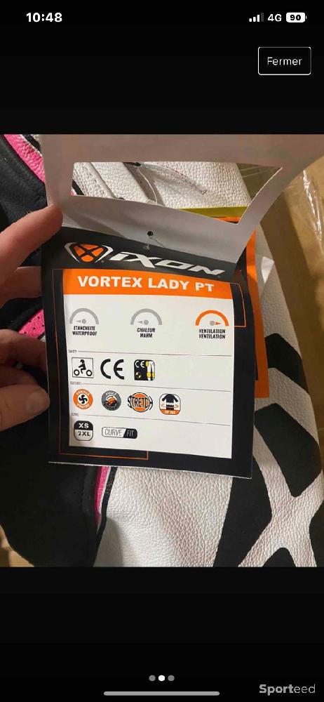 Moto route - Pantalon moto Ixon Vortex Lady Pant Noir Blanc Fuchsia neuf encore avec étiquette  Payé 360€ sur iCasque  - photo 2
