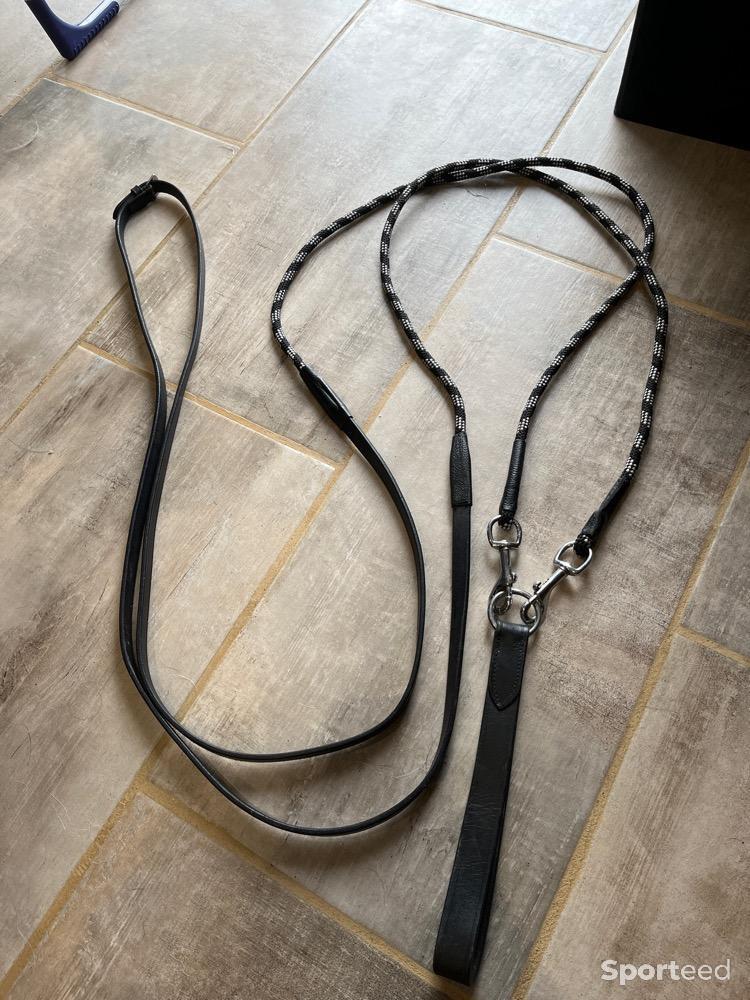 Equitation - Rênes allemandes en cuir et corde HKM - photo 1
