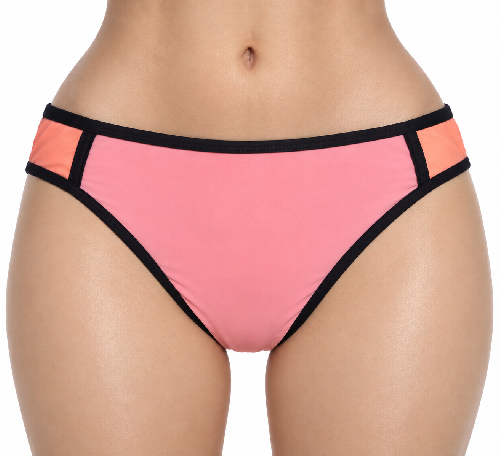 Bas maillot de bain rose pâle avec bordures noires Ardène Swim