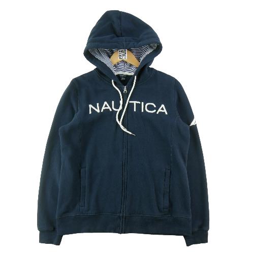 Nautica Sweat à capuche Full-Zip Signature Logo Marinière Femme Taille L Marine #QWE3891