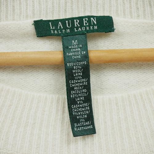 Sportswear - Ralph Lauren Pull laine et cachemire Femme Taille M Blanc #QWE1036 - photo 9