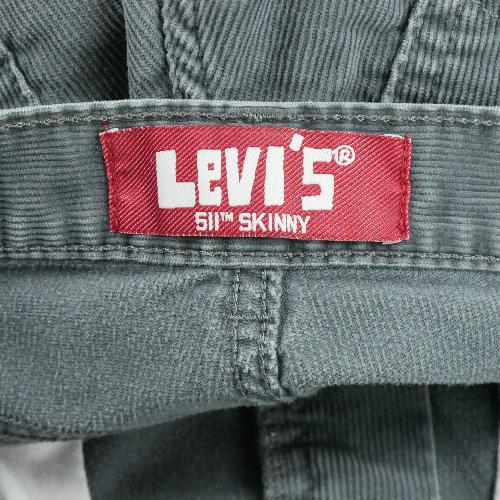 Sportswear - Levi Strauss Pantalon 511 Skinny en velours côtelé Taille W28/L28 Homme Gris #QWE3220 - photo 9