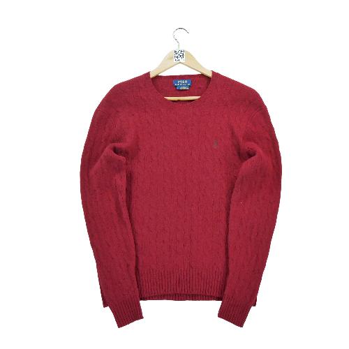 Golf - Polo Ralph Lauren Pull en maille torsadée Laine et Cachemire Femme Taille L Rouge #QWE0714 - photo 8