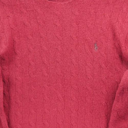 Golf - Polo Ralph Lauren Pull en maille torsadée Laine et Cachemire Femme Taille L Rouge #QWE0714 - photo 8