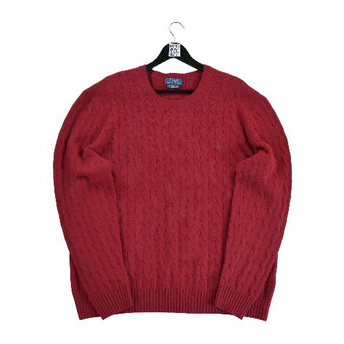 Golf - Polo Ralph Lauren Pull en maille torsadée Laine et Cachemire Homme Taille 2XL Rouge #QWE3008 - photo 9