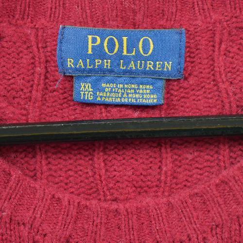 Golf - Polo Ralph Lauren Pull en maille torsadée Laine et Cachemire Homme Taille 2XL Rouge #QWE3008 - photo 9