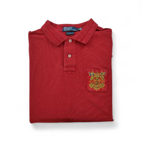 Polo Ralph Lauren Polo manches courtes Bleecker St New York City Homme Taille XL Rouge #QWE7156