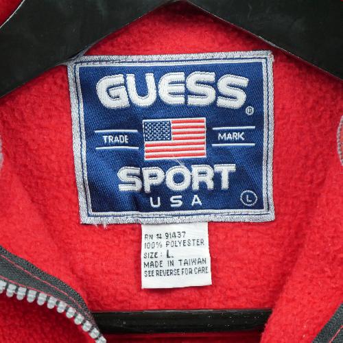 Sportswear - Guess Pull polaire Sport Homme Taille L Rouge #QWE3769 - photo 6