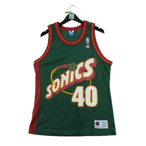Basket-ball - Champion Maillot NBA Seattle Super Sonics Kemp Shawn 40 1995-1997 Taille L #QWE4362 - photo 8