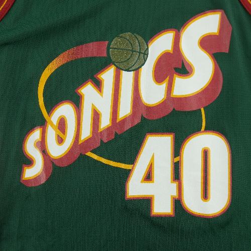 Basket-ball - Champion Maillot NBA Seattle Super Sonics Kemp Shawn 40 1995-1997 Taille L #QWE4362 - photo 8