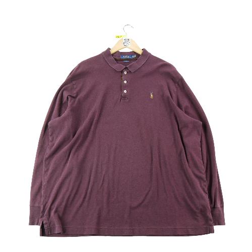 Polo Ralph Lauren Polo manches longues Classic Fit Homme Taille 2XL Bordeaux #QWE1453