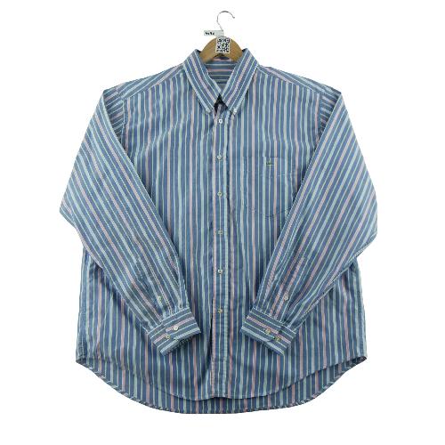 Lacoste Chemise classique Homme Taille XL à rayures Bleu