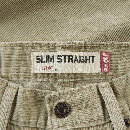 Sportswear - Levi Strauss Pantalon 514 Slim Straight Levis Velours côtelé Taille W28/L32 Homme Beige #QWE3464 - photo 8