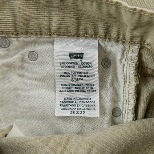 Sportswear - Levi Strauss Pantalon 514 Slim Straight Levis Velours côtelé Taille W28/L32 Homme Beige #QWE3464 - photo 8
