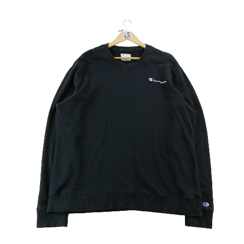 Sportswear - Champion Sweat Logo script brodé Patch C manche Col rond Coupe ample Homme Taille 2XL Noir #QWE7558 - photo 6