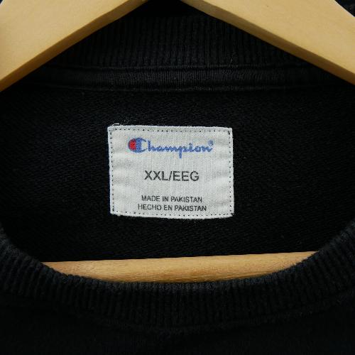 Sportswear - Champion Sweat Logo script brodé Patch C manche Col rond Coupe ample Homme Taille 2XL Noir #QWE7558 - photo 6