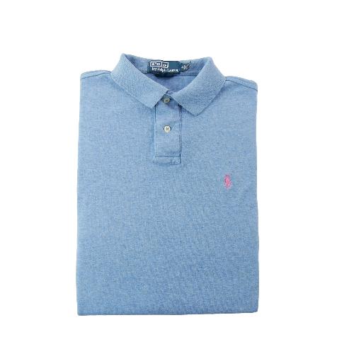 Golf - Polo Ralph Lauren Polo manches courtes Custom Fit Pony rose brodé Homme Taille S Bleu clair #QWE1517 - photo 9