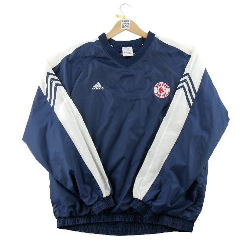 Adidas Sweat MLB Red Sox de Boston Y2K Coupe ample Col V Patch brodé Vintage Homme Taille L