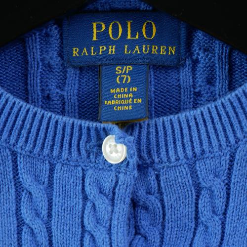 Sportswear - Polo Ralph Lauren Gilets Cable-Knit Cotton Cardigan Maille torsadée Fille Taille 7 ans Bleu #QWE0342 - photo 7