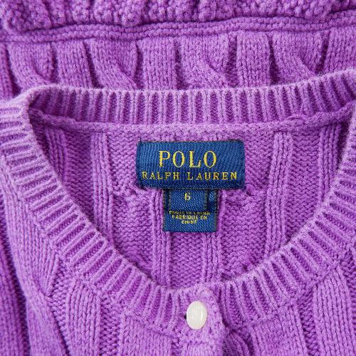 Sportswear - Polo Ralph Lauren Gilets Cable-Knit Cotton Cardigan Maille torsadée Fille Taille 6 ans #QWE7744 - photo 9