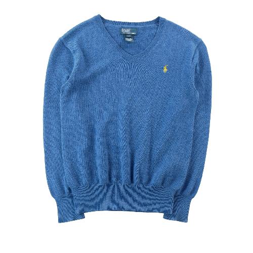 Sportswear - Polo Ralph Lauren Pull col V coton Pony brodé Maille fine Garçon Taille 8 ans Bleu #QWE7815 - photo 7