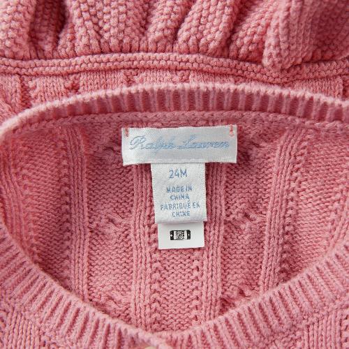 Sportswear - Ralph Lauren Gilets Cable Cotton Peplum Cardigan Maille torsadée Fille Taille 2 ans Rose #QWE7748 - photo 8
