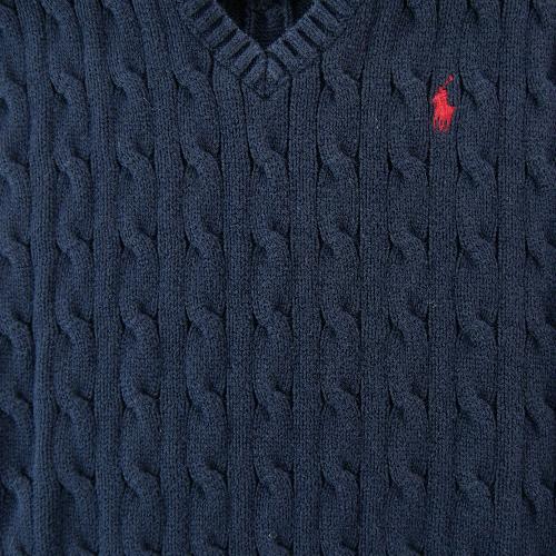 Sportswear - Polo Ralph Lauren Pull Cable-Knit Sweater Vest Maille torsadée Col V Garçon Taille 8 ans #QWE7743 - photo 6