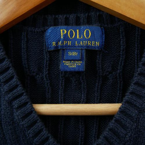 Sportswear - Polo Ralph Lauren Pull Cable-Knit Sweater Vest Maille torsadée Col V Garçon Taille 8 ans #QWE7743 - photo 6