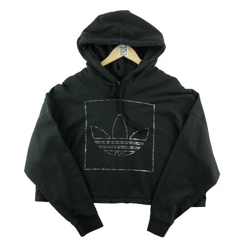 Fitness / Cardio training - Adidas Sweat à capuche Crop Hoodie Femme Taille L Noir #QWE1587 - photo 6