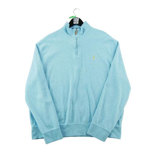 Sportswear - Polo Ralph Lauren Sweat 1/4 zip Col camionneur Cavalier Polo brodé Homme Taille L Bleu #QWE0521 - photo 9