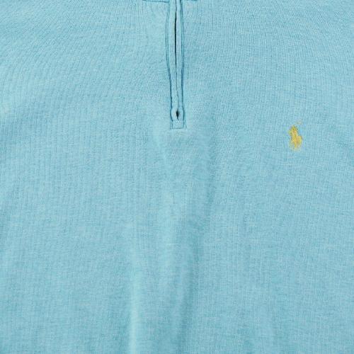 Sportswear - Polo Ralph Lauren Sweat 1/4 zip Col camionneur Cavalier Polo brodé Homme Taille L Bleu #QWE0521 - photo 9