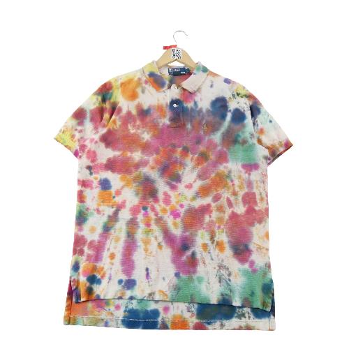 Golf - Ralph Lauren Polo manches courtes Tie-Dye-Motif Polo Shirt Poney brodé Homme Taille L #QWE2429 - photo 7
