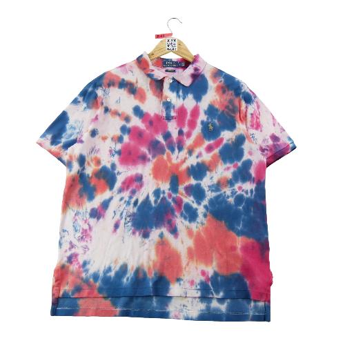 Golf - Polo Ralph Lauren Polo manches courtes Custom Fit Tie-Dye Maille piquée Homme Taille L #QWE2041 - photo 7