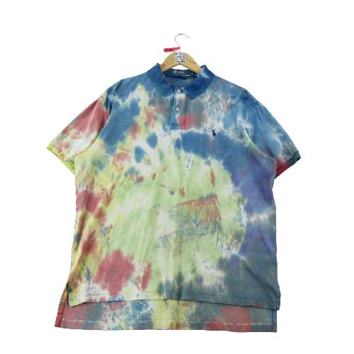 Golf - Polo Ralph Lauren Polo manches courtes Motif tie-dye Pony brodé Homme Taille L Bleu #QWE2079 - photo 7