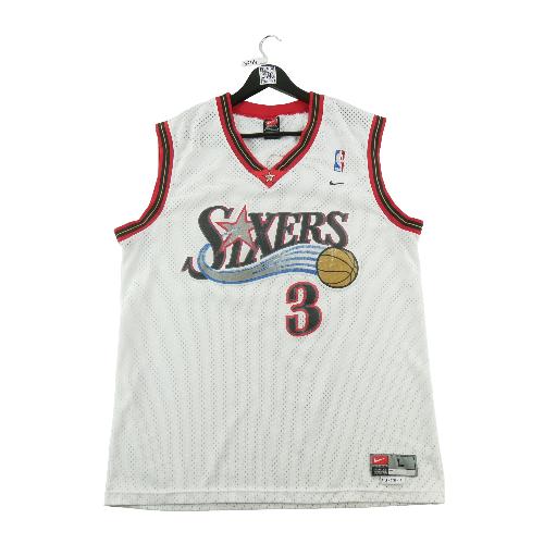 Basket-ball - Nike Maillot NBA Philadelphie 76ers Sixers Allen Iverson 3 Swingman Team Home Y2K Taille L #QWE3744 - photo 9