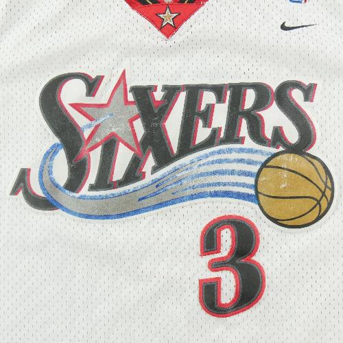 Basket-ball - Nike Maillot NBA Philadelphie 76ers Sixers Allen Iverson 3 Swingman Team Home Y2K Taille L #QWE3744 - photo 9