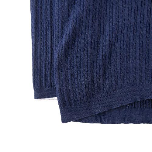 Sportswear - Lauren Ralph Lauren Pull Maille côtelée Col V contrasté Ourlet arrondi Femme Taille XL #QWE1286 - photo 8
