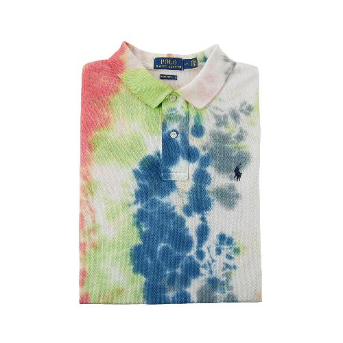 Polo Ralph Lauren Polo manches courtes Classic Fit Tie-Dye Mesh Pony brodé Homme Taille L #QWE2185