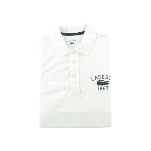 Lacoste Polo manches courtes 1927 Classic Fit Premium Héritage Homme Taille 2XL Blanc #QWE3969