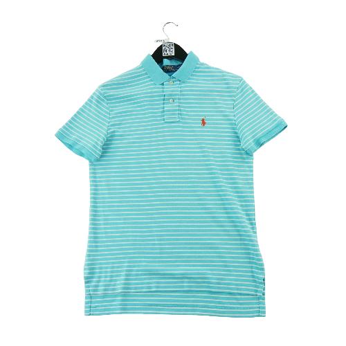 Golf - Polo Ralph Lauren Polo manches courtes Custom Fit Striped Pony Homme Taille S Bleu clair #QWE3523 - photo 6