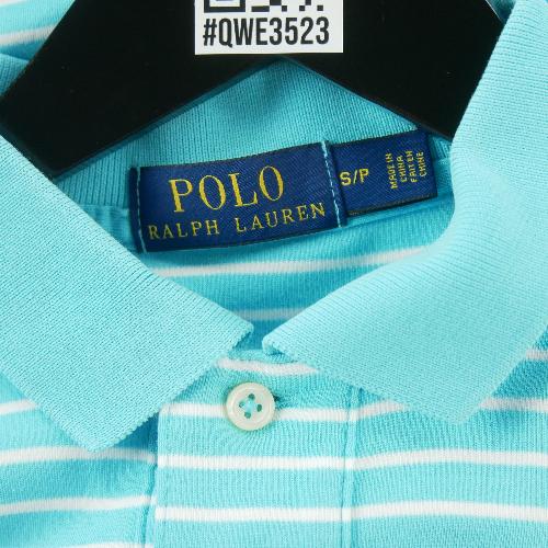 Golf - Polo Ralph Lauren Polo manches courtes Custom Fit Striped Pony Homme Taille S Bleu clair #QWE3523 - photo 6