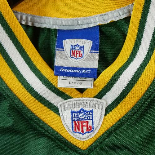 Football Américain - Reebok Maillot NFL Green Bay Packers Brett Favre 4 Equipment Home Jersey 2002–2006 Taille L #QWE3472 - photo 9