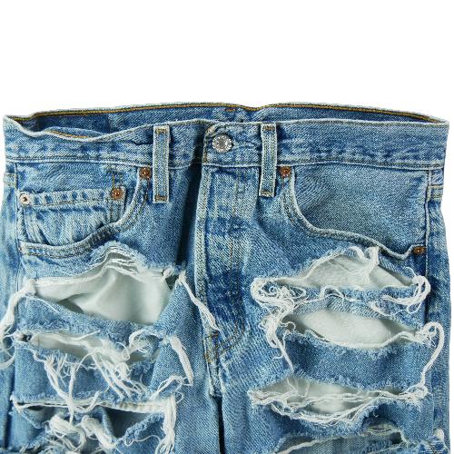 Sportswear - Levi Strauss Jean Upcycling Levis 501 Taille W32/L30 Homme Bleu clair #QWE0741 - photo 9