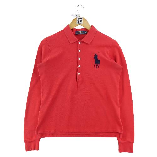 Polo Ralph Lauren Polo manches longues Big Pony Femme Taille L Rouge #QWE7516