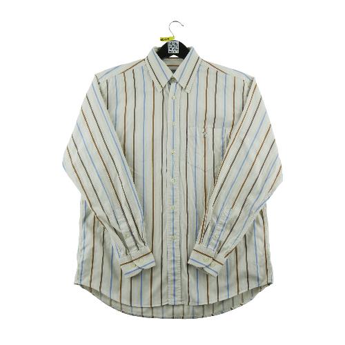 Lacoste Chemise classique Homme Taille M à rayures Beige